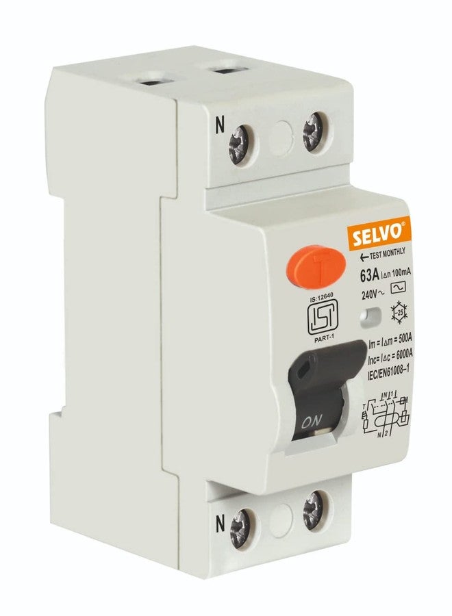 SELVO 63 Amps Double Pole 100 mA RCCB - Image 1
